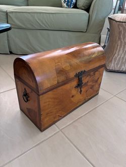 Antique Burlwood trunk chest made in Italy