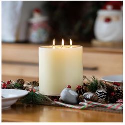 Large Candle 3 Wick Pillar Candle Untented Candle 