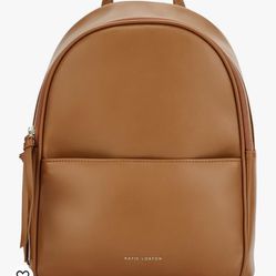 Camel Colored Tan Leather Backpack