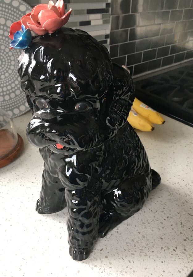 Black Poodle Dog Anthropologie Cookie Jar