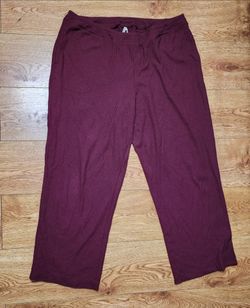 Soma XL Waffle Knit Lounge Pants in Burgundy  Size XL