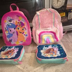 Back packs and lunch boxes $8 takes everything 