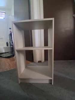 A white IKEA nightstand