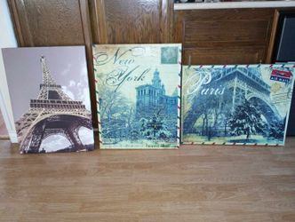 Eiffel Tower New York and Paris picture like paintings
