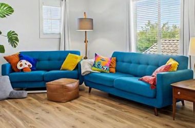 Mid century modern sofa and loveseat set
