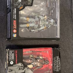 MAFEX Boba Fett & Black Series Mandalorian Star Wars Action Figures Lot