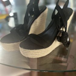 New Black Espadrilles Wedgeheel