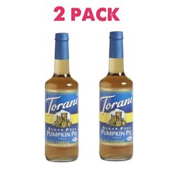 (2 Pack) TORANI Sugar-Free PUMPKIN PIE Coffee Syrup, 750ml Each Bottle 🥧
