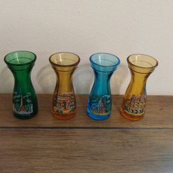 Paris France Shot Glasses/Vase Set Preowned 