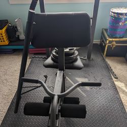 Work Out Bench And Weights, with Pull Up Bar