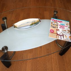 Glass Oval Coffee Table