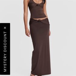 Sasha Therese Brown Maxi Skirt And Top