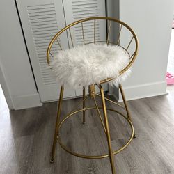 Glass Table and Chairs with gold accent