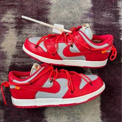 nike dunk off white university red