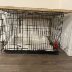Large Dog Bed With Wooden Table On The Top 
