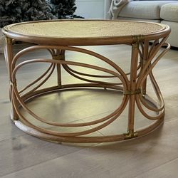 Round Rattan Coffee Table 