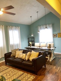 High end Genuine rich brown all-Leather and down filled sofa from HAYNES