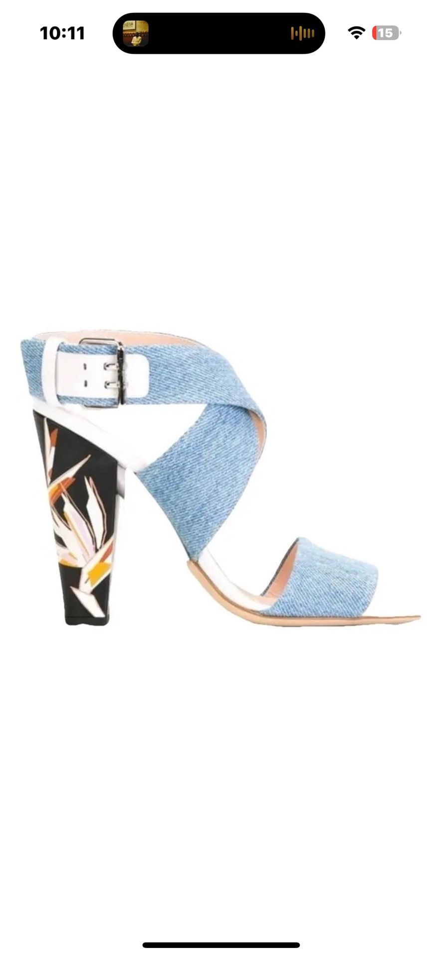 Fendi Blue Denim Ankle Strap Sandals Size 40