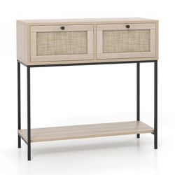 Entryway Console Table with Rattan Drawers 31.5" For Sale $47.00 50%+ OFF Retail $94.99 NEW IN BOX
