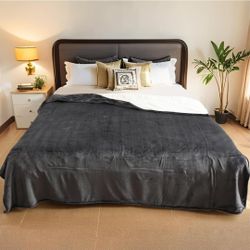 Electric Heated Blanket King Size - 90"x100", Soft Flannel Heating Blanket, 10 Heating Levels, 1-12 H Auto Shut Off, Breathable Warm and Washable for