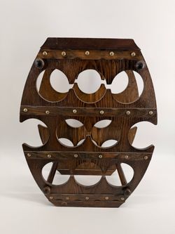 Wooden Barrel-Style Wine Rack