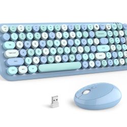 New In Box Wireless Key Board And Mouse - blue