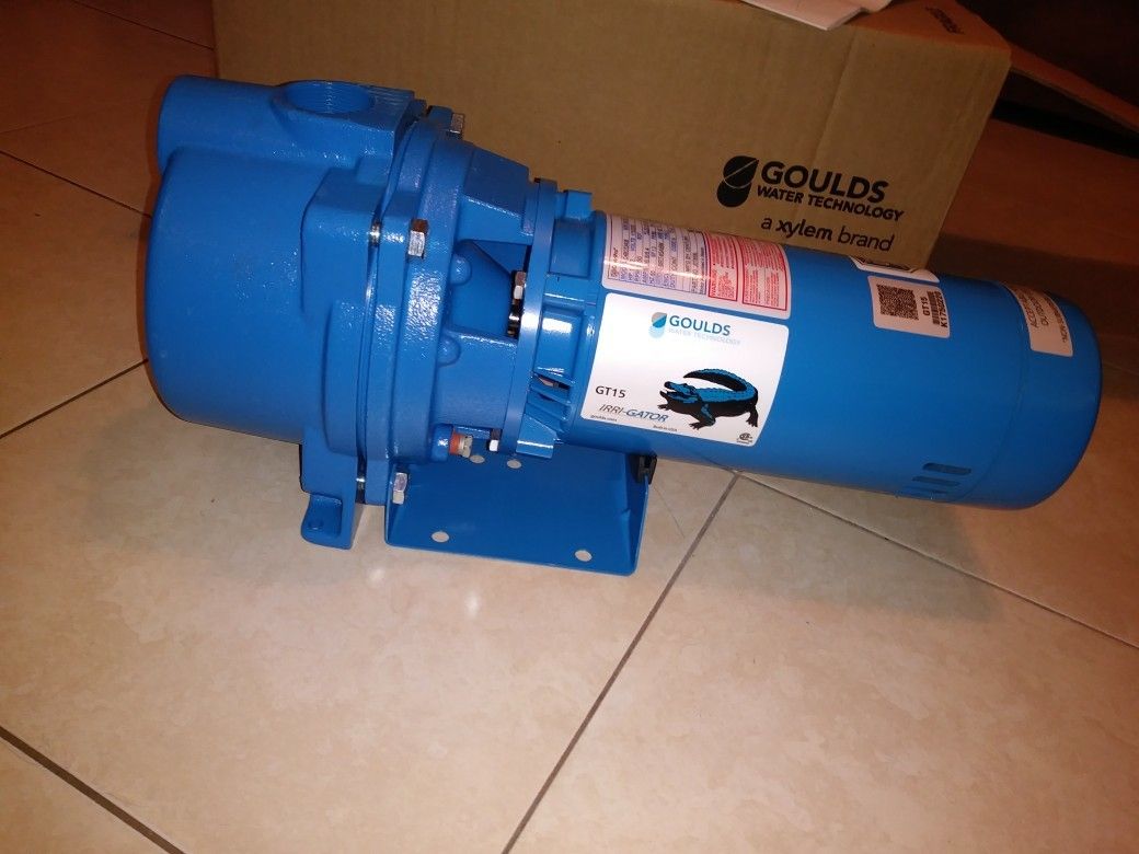 GOULDS PUMPS GT15 IRRI-GATOR Self-Priming Single Phase Centrifugal Pump, 1.5 hp, Blue 