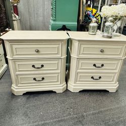 Beautiful Newly Refinished Oversized Farmhouse Style Nightstand Set 