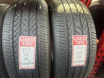 2 used tires 225/50r18 Bridgestone 🤑free installation and balance ‼️👌 80% tread