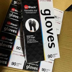 Disposable Black Gloves Size Medium  *New*