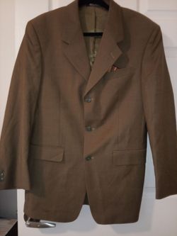 Men's Brown Three-Button Suit Jacket