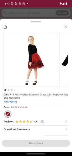 Girl's Babydoll Dress With Necklace