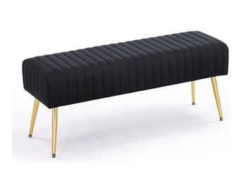 Black velvet bench