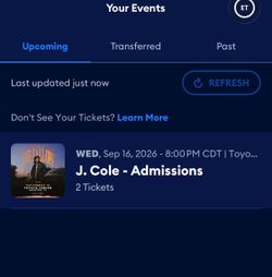 J. Cole The Fall Off Tour – 2 Tickets