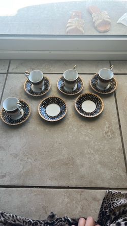 4 antique vintage tea cups and 6 plates THROWING AWAY ON AUG 20