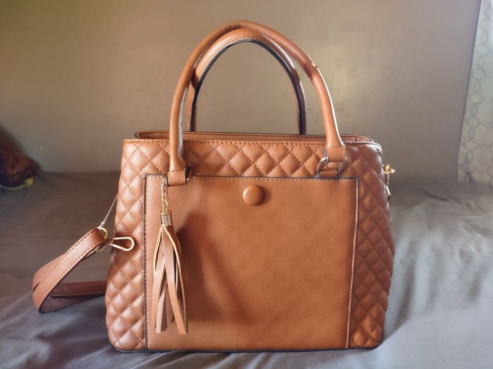 Unbranded Tan Colored Tote Purse w Adjustable Strap/Medium Size