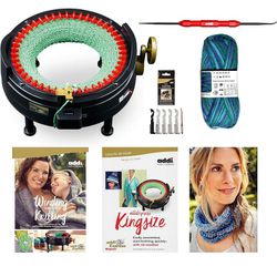 New Improved Version Of addi Express Kingsize Extended Starter Kit With New Improved Mechanical Row Counter. Knitting Machine, 2 Pattern Books, Hook