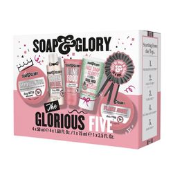 Soap & Glory The Glorious Five Gift Set - Righteous Butter Body Butter, Clean On Me Body Wash, Flake Away Body Scrub, Vitamin C Facial Wash, & Hand cr