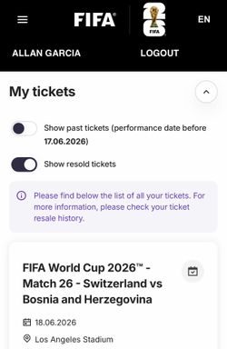 World Cup ticket