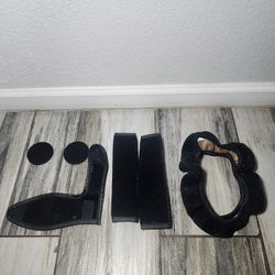 6 Pcs Bling Car Accessories Set for Women, Diamond Steering Wheel Cover, Rhinestone Seat Safety Belt Pad Gear Shift Stick Protector (Black)