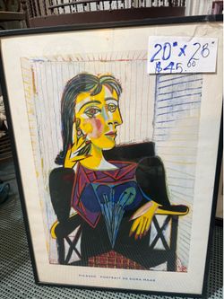 Picasso Print Framed and Colorful