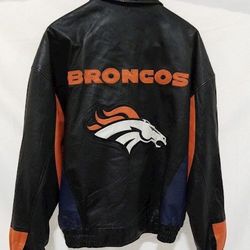 G3 & Carl Banks Leather Denver Broncos Jacket 2XL