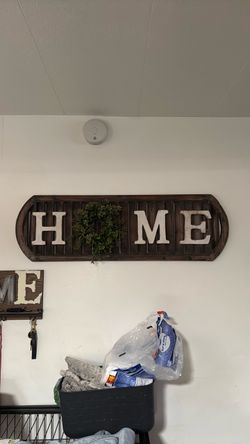 Farmhouse HOME Wall Sign with Wreath