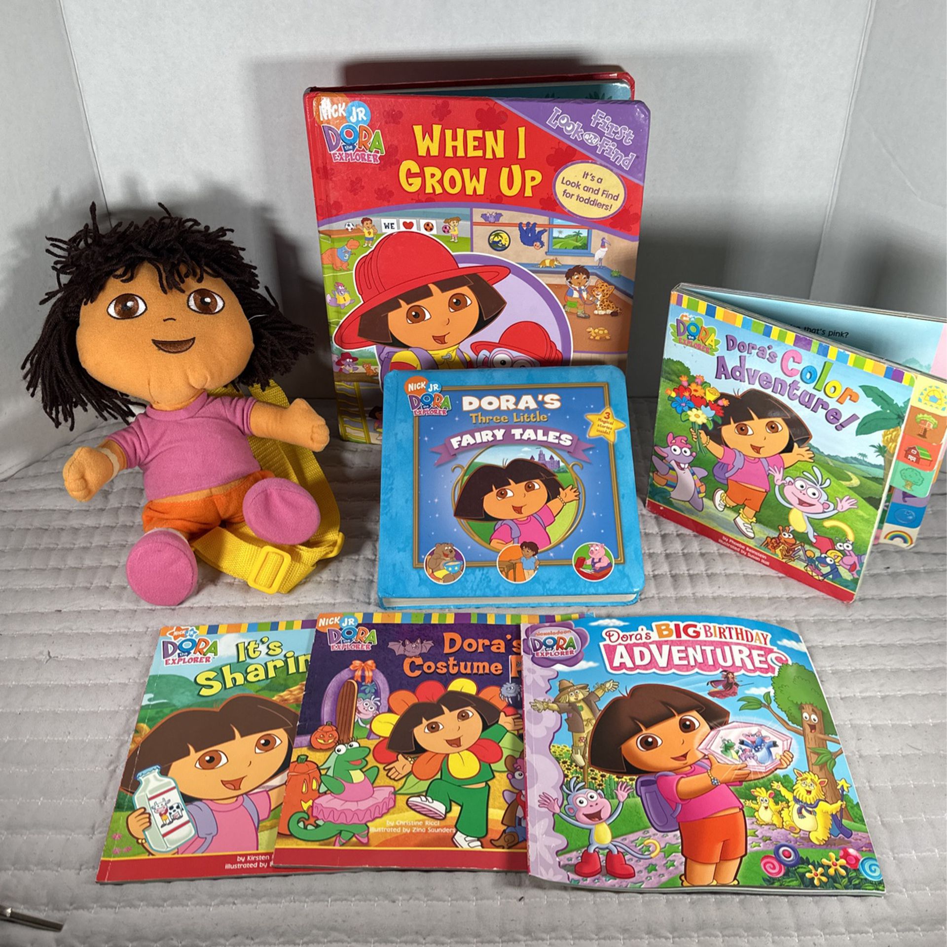 Dora The Explore Books And Plush Bag