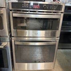 GE Profile - 27" Built-In Double Electric Convection Wall Oven with Built-In Microwave