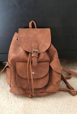 Light Brown Leather Backpack