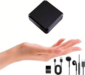 64GB Voice Activated Recorder: 300hr Audio Recording Device for Lectures & Notes