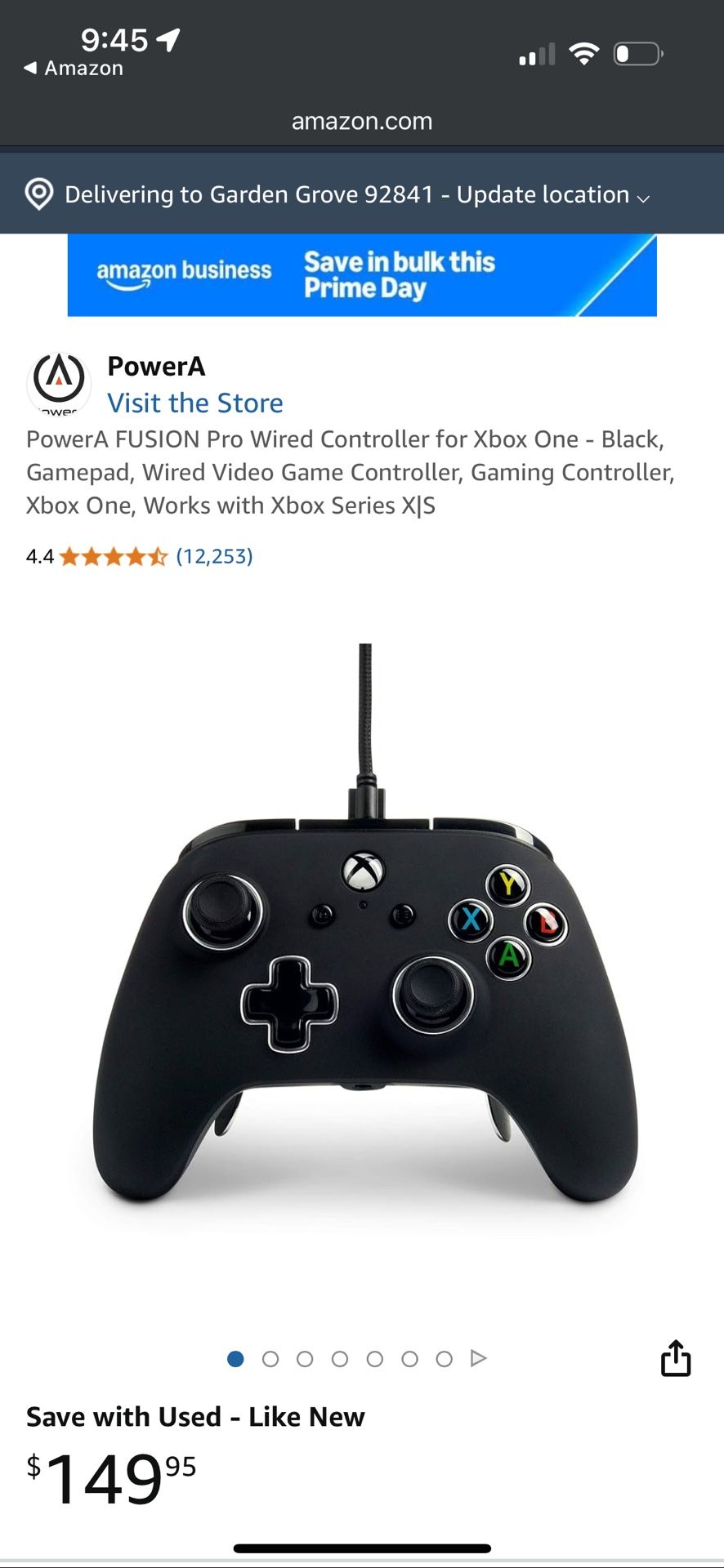 PowerA FUSION Pro Wired Controller for Xbox One - Black, Gamepad, Wired Video Game Controller, Gaming Controller, Xbox One, Works with Xbox Series X|S