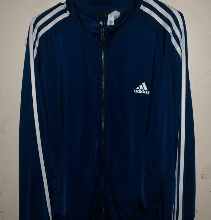 $8 EUC ADIDAS BLUE JACKET SIZE XL (18/20
