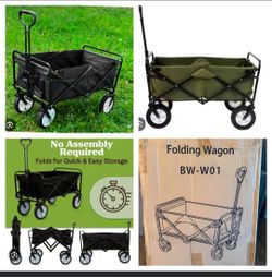 💥New in box Collapsible Folding Wagon, Cart Garden Outdoor Green or Black ( reseda Ca)